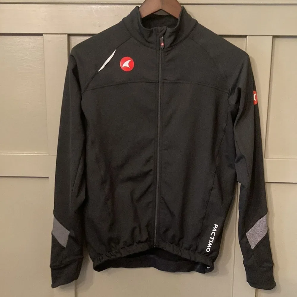 Pactimo Full Zip Fleece Cycling Jacket Black Men's Size Medium
